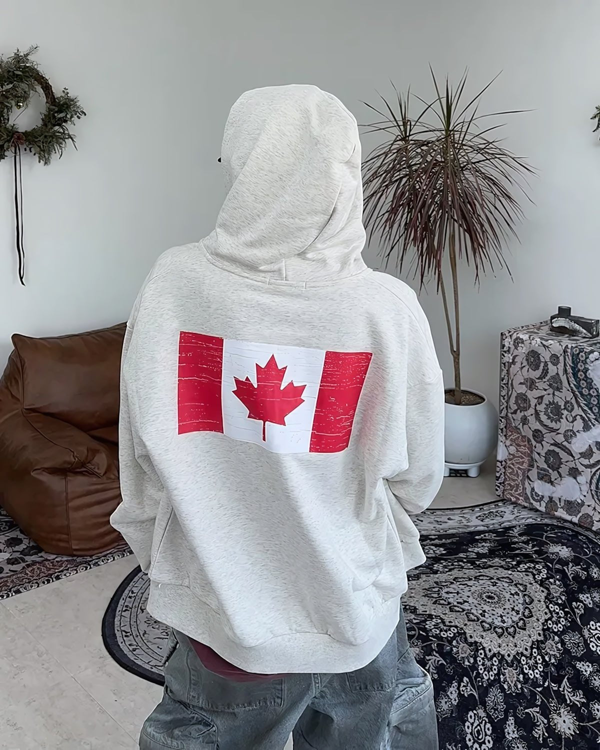 街頭 CANADA 加拿大印花 雙拉鍊 連帽 外套 - WHATEVER