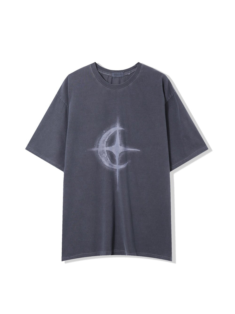Crescent 月牙圖案 水洗 寬鬆 短袖 T恤 / 2色 - WHATEVER