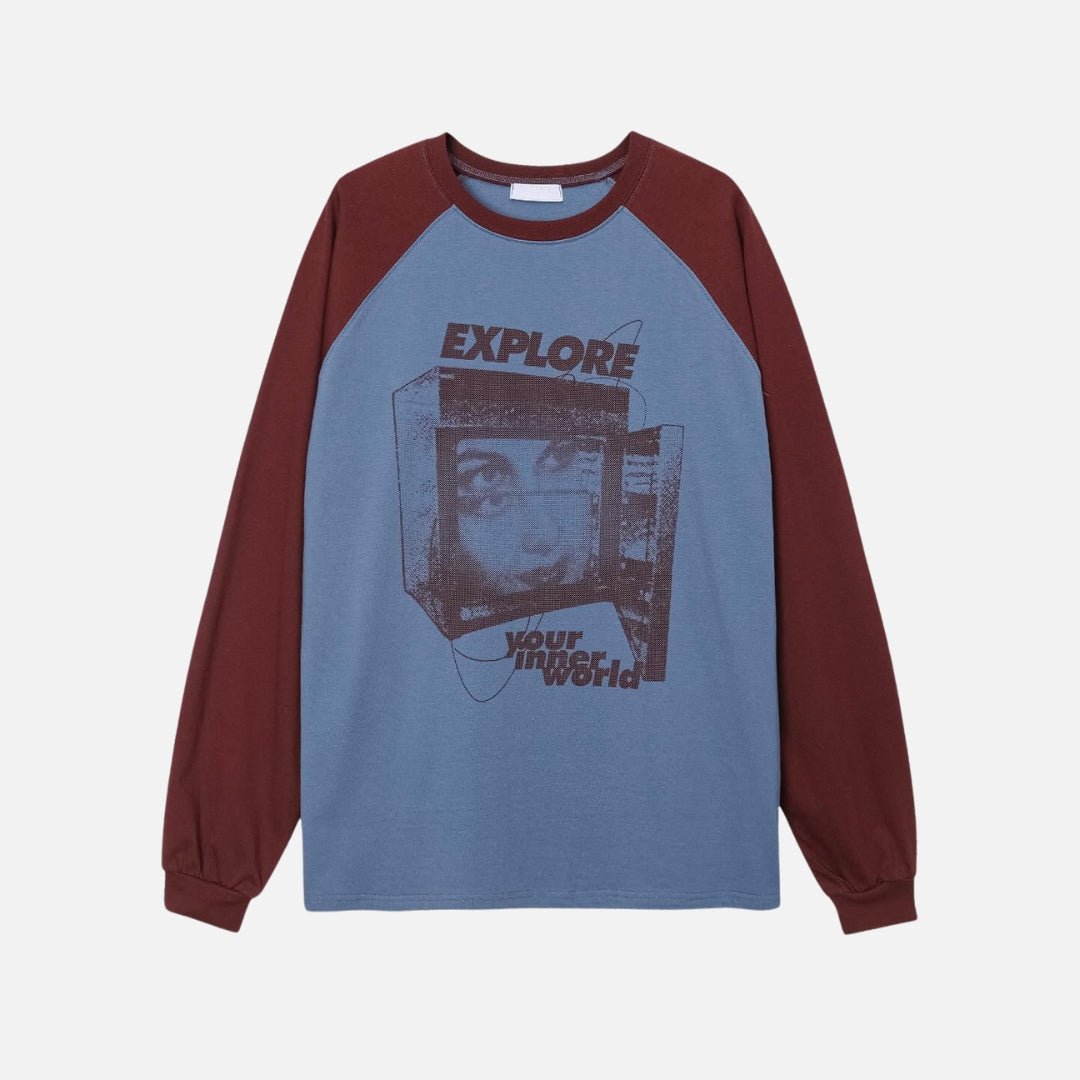 Explore 插肩袖 拼色 長袖上衣 / 3色 - WHATEVER STUDIO