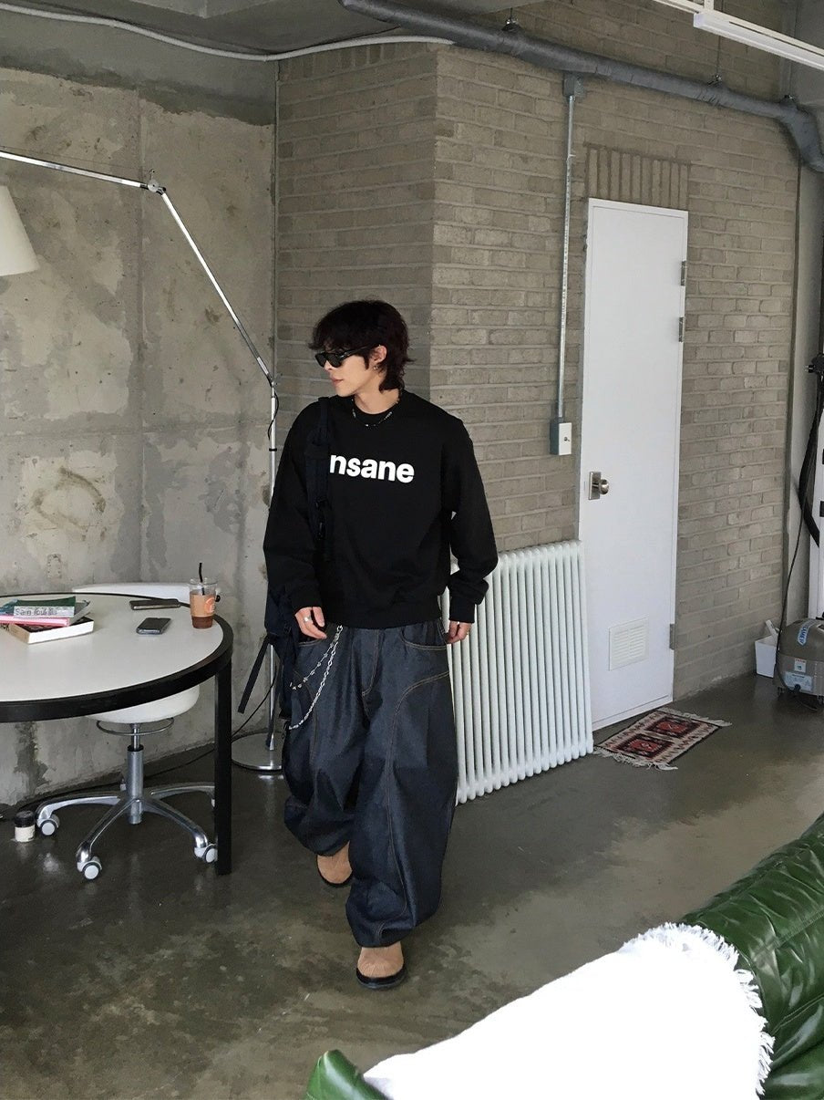 insane 印花 落肩 短版 大學T / 3色 - WHATEVER STUDIO