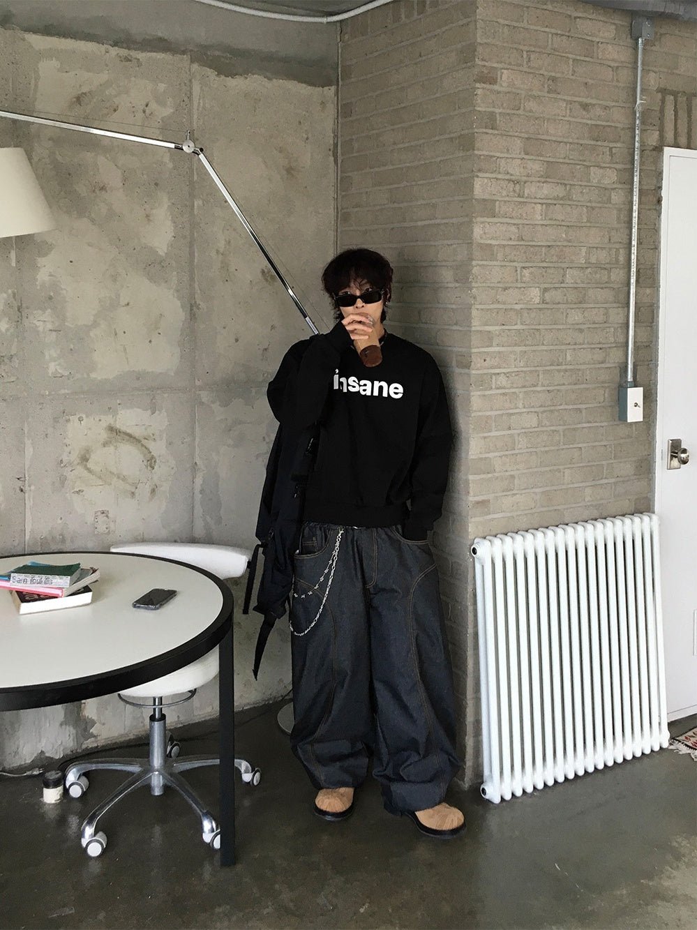 insane 印花 落肩 短版 大學T / 3色 - WHATEVER STUDIO