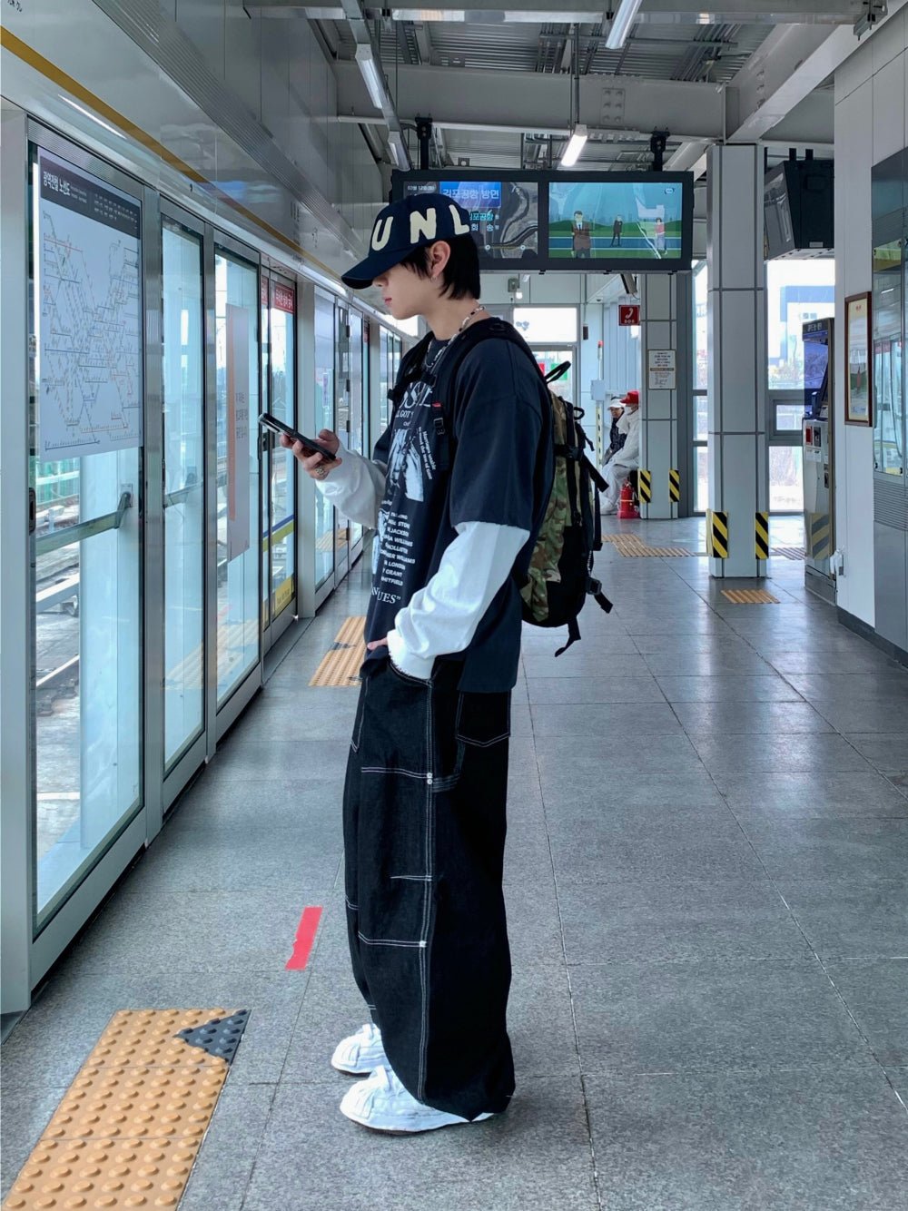 ISSUES 假兩件 微破壞 分層 長袖上衣 / 2色 - WHATEVER STUDIO