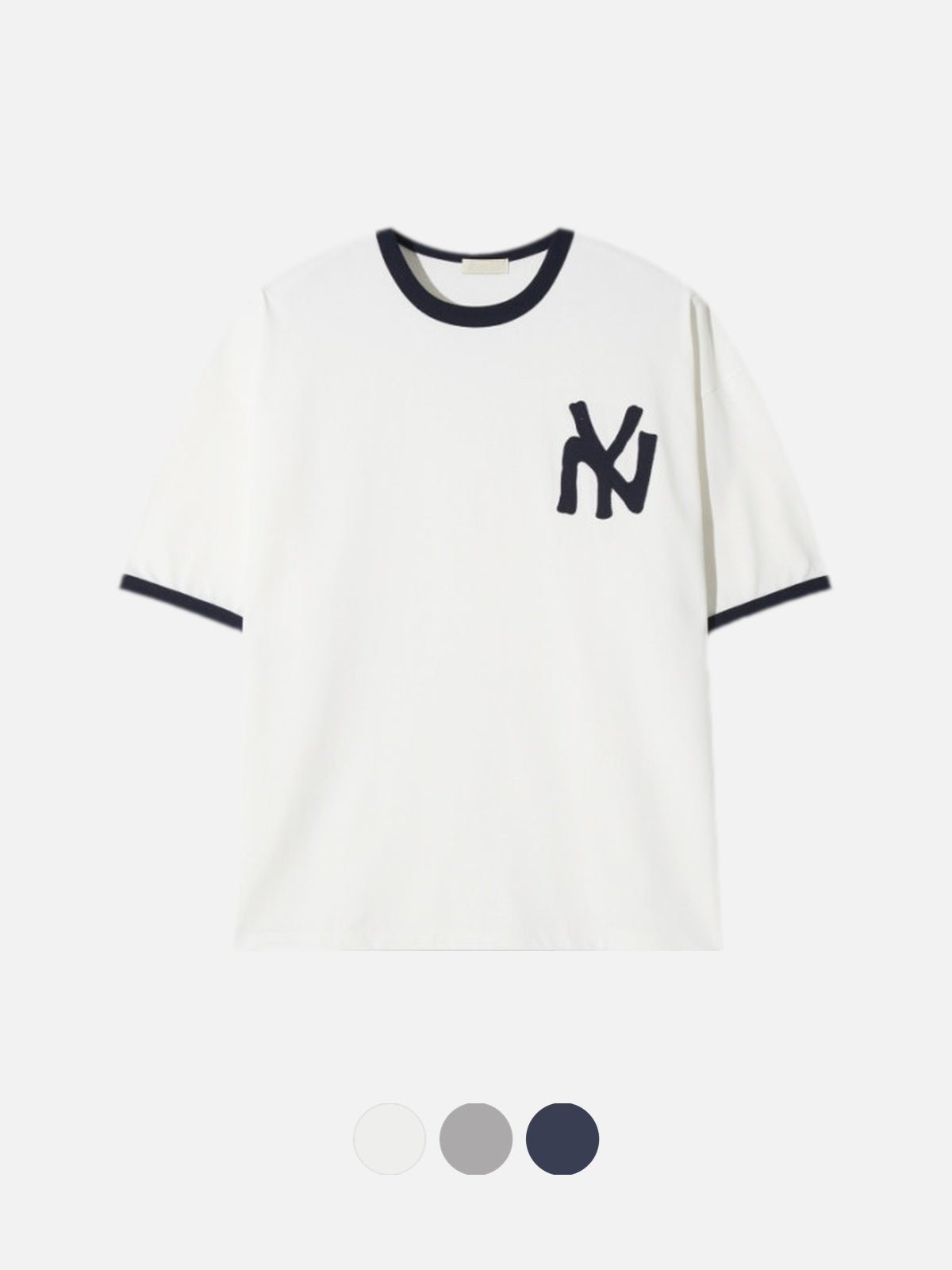 復古 刺繡 短版 NY Ringer 短袖 T恤 / 3色 - WHATEVER STUDIO