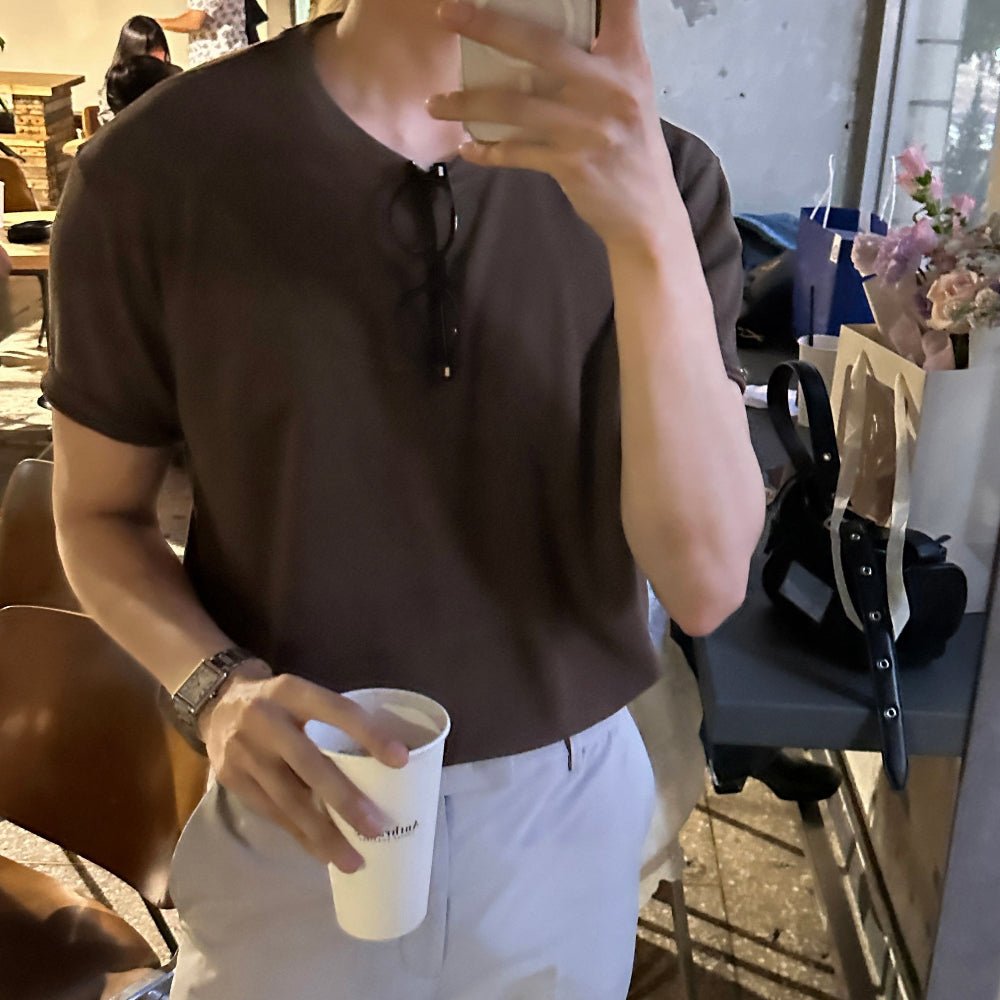 涼感 羅紋 合身 針織 短T / 10色 - WHATEVER STUDIO