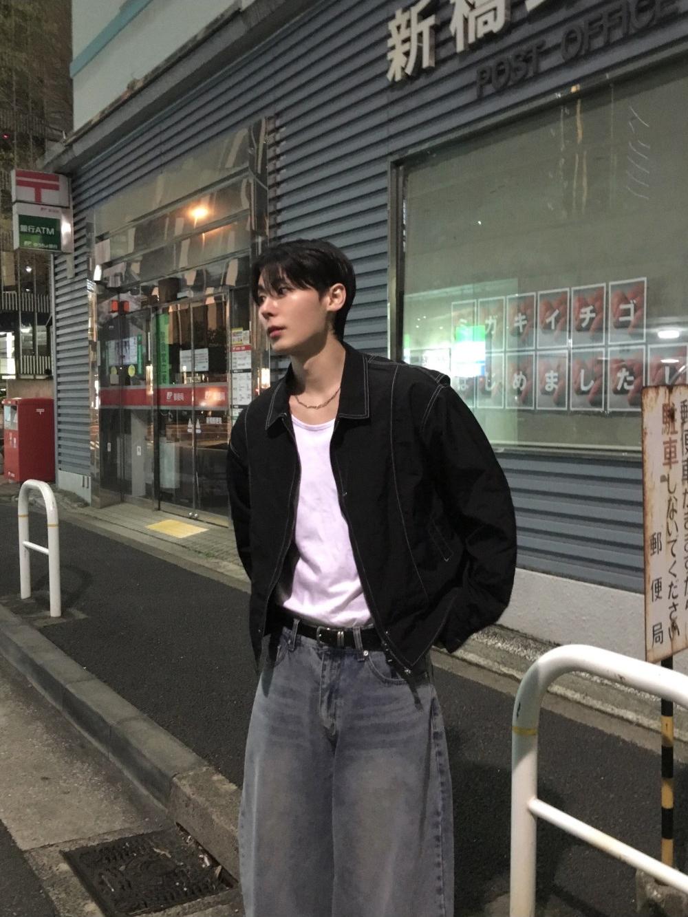 Two - Way Line Stitch Nylon Jacket - WHATEVER