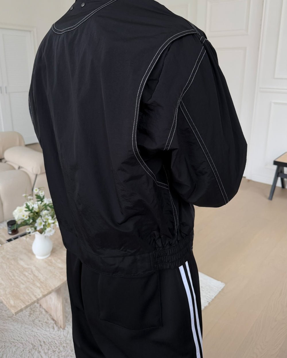 Two - Way Line Stitch Nylon Jacket - WHATEVER