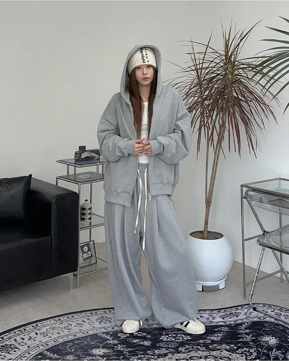 【可拆買】TXT崔然竣同款 慵懶 雙拉鍊 套裝 / 5色 - WHATEVER